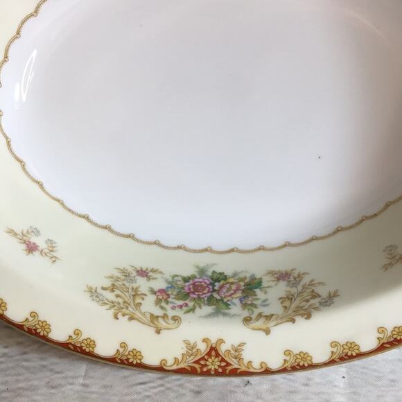Vintage NORITAKE China 10 1/2" Oval Porcelain Vegetable Bowl Cardinal Gold Trim - Picture 3 of 10